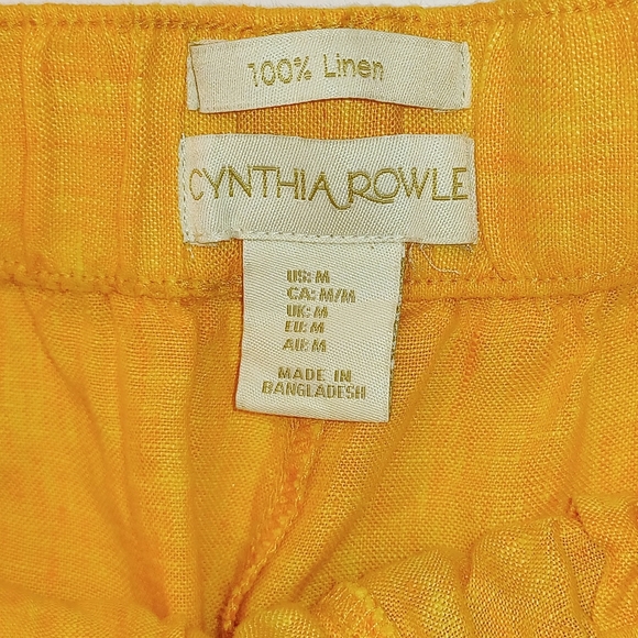 Cynthia Rowley Wide Leg Cropped Pants 100% Linen - Picture 7 of 9